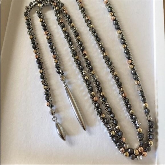 Zoe lariat mixed metal Versatile necklace - Picture 16 of 16